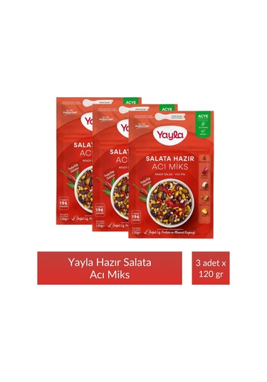 Yayla Salata Hazır Acı Miks 120 Gr X 3 Adet