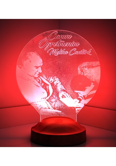 Canım Öğretmenim Atatürk, Öğretmenler Günü Hediyesi, Mezuniyet Hatırası Hediyesi, Kişiye Özel Lamba