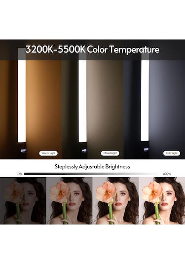 El Tipi Fotoğrafçılığı Doldurma Led Video Tüp Işık Siyah Siyah