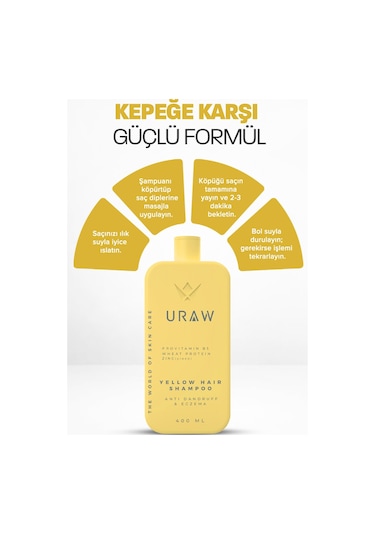 Uraw Onarıcı ve Saç Derisi Dengeleyici Bakım Sarı Şampuan 400 ML