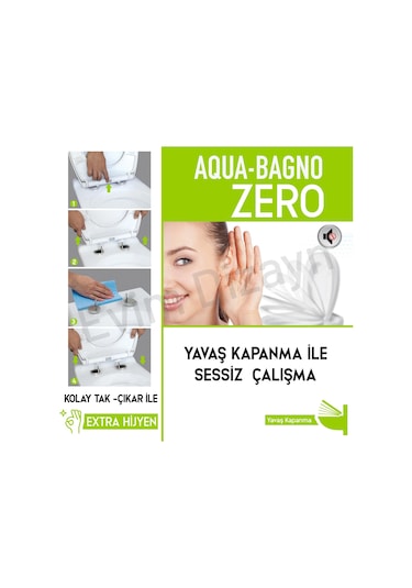 Aqua Bagno Zero Yavaş Kapanan Klozet Kapağı - Duroplast