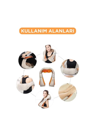 Torima Qy-666 Siyah Ovmalı Isıtmalı Boyun Sırt Bel Omuz Bacak Masaj Yastığı Masaj Aleti Siyah