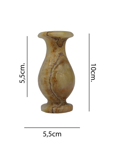 El Yapımı Doğal Oniks Lale Vazo - Benzersiz Dekorasyon Ürünü