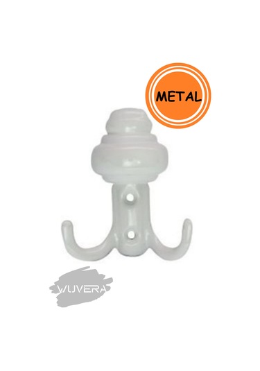 Wuvera Sarıklı Askı Vestiyer Duvar Askısı Mobilya Metal Dolap Elbise Askılığı Beyaz Askı Beyaz
