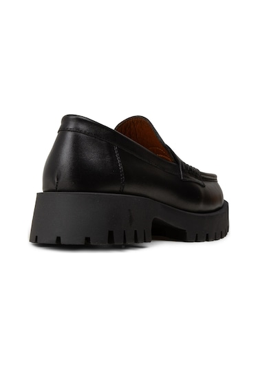 Deery Kadın Hakiki Deri Siyah Loafer Ayakkabı - 02034zsyhc02