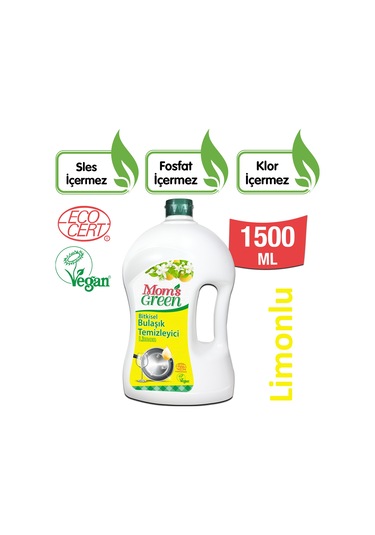 Mom's Green Bitkisel Elde Bulaşık Temizleyici Limon 1500 ML