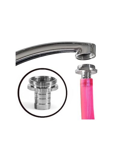 Aletçantam Batarya Hortum Takma Rekoru Dıştan Dişli Boru Ucu Krom