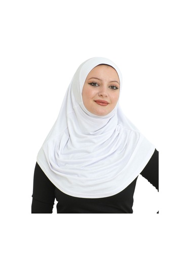 Hazır Giyim Türban Yumuşak Başörtü Şal - Beyaz Beyaz