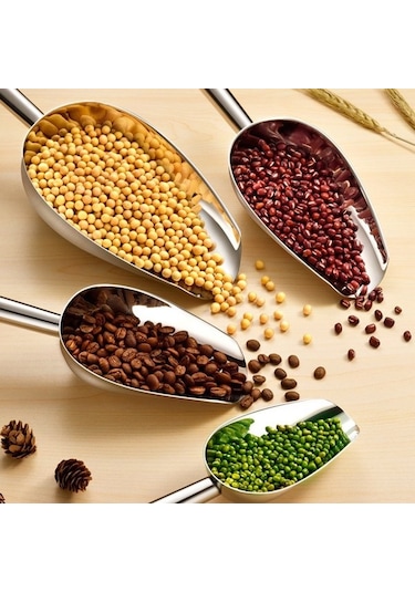 Borox Paslanmaz Çelik 9 inch Orta Boy Tartım Küreği Şaşula - Numune Küreği - Bakkal Küreği