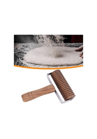 Suntek Saplı Ahşap Erişte Kesici Kafes Silindiri Kahverengi