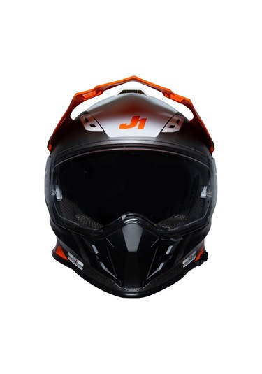 Just1 J34 Pro Outer Space Kapalı Motosiklet Kaskı Siyah Antrasit Oranj Siyah - Gri - Turuncu