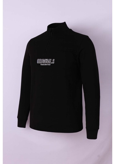 Trender Siyah Erkek Sweatshirt Siyah