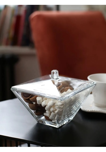 Pıta Ev Ve Kafe İçin Cam Kapaklı Şekerlik 700 Ml. 314357857 Beyaz