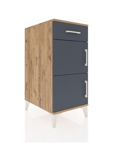 Kronos Komodin Tek Raflı Tek Çekmeceli 2 Kapaklı 44x59x96 Çam... Çam