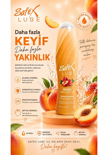 Safex Lube Kayganlaştırıcı Jel Şeftali 2 x 85 ML