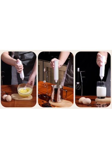 Yystore Pratik Mutfak Elektrikli Usb Taşınabilir Köpürtücü Beyaz