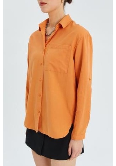 9942 Kadın Oxford Uzun Kol Basic Gömlek Şeftali Şeftali 9942 Kadın Oxford Uzun Kol Basic Gömlek Şeftali Şeftali