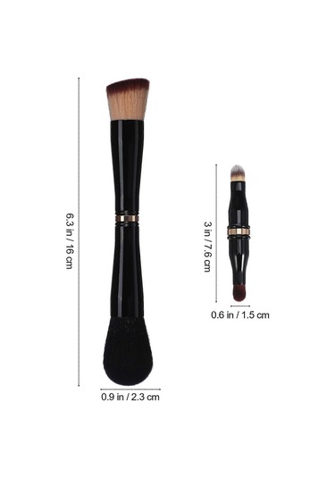 Makyaj Fırçası Çift Taraflı Makyaj Fırçası Seyahat 4'ü 1 Arada Makyaj Fırçası Makyaj Yüz Fırçası Kapatıcı Fırçası