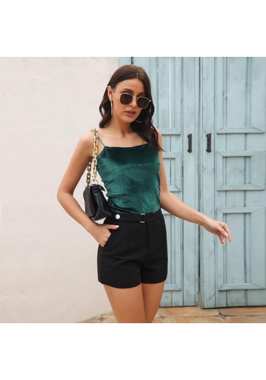 Açık Haki İlkbahar Ve Yaz Kadın Spagetti Sapanlar Kolsuz Tank Tops Vintage İnce Alt Kaşkorse Kolsuz Üst