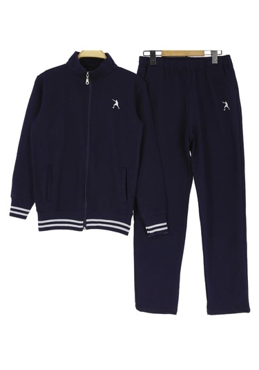 Erkek Çocuk /kız Çocuk Nakışlı Fermuar Kapamalı Lacivert Renk Eşofman Takımı Lacivert