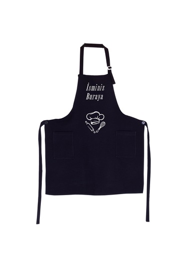 Mutfak Önlüğü Kişiye Ve İsme Özel Nakışlı Mutfak Önlüğü Şef 2 Farklı Renkler Siyah