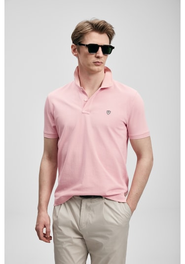 Lufian Laon Smart Erkek Polo Tişört Pembe Pembe 111040230100800