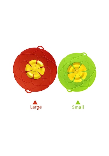 Teltree 2'li Set Silikon Taşma Önleyici Kapak - 26cm & 28cm - Fırın, Bulaşık Makinesi Uyumlu Çok Renkli