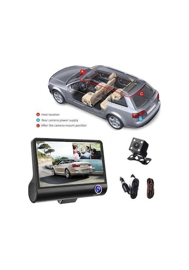 Vothoon Full Hd 4"Ekran 1080P 3 Kameralı Araç İçi Güvenlik Kamera