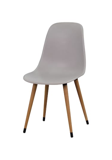 Vilinze Eames Naturel Ahşap Ayak Plastik Gri Sandalye Eames-beyaz Gri - Naturel