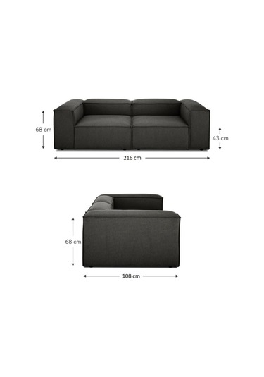 Relax Soft 2 Modül Koltuk Siyah Keten 900 Koyu Siyah