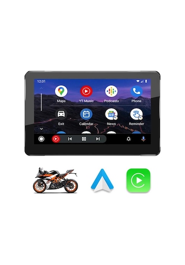 7'' Carplay Motosiklet Gidon İçin Su Geçirmez Navigasyon Akıllı Ekran İos Ve Android Uyumlu