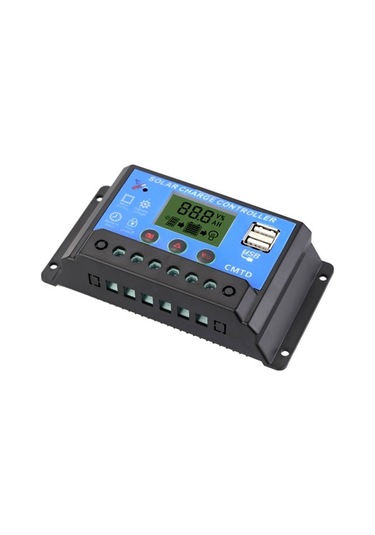 Trendooze 20a Akıllı Güneş Şarj Kontrol, Lcd Ekran, Usb, 12v/24v Otomatik Regülatör, Güvenli Yük Koruma