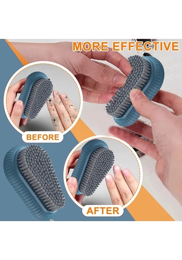 Monyee Ev Temizlik Fırçası Seti 2 Adet - Yumuşak Tüylü Ayakkabı Ve Çamaşır Temizleyici, Dayanıklı Abs, El Tutanı Ve Asma Delikli Mavi