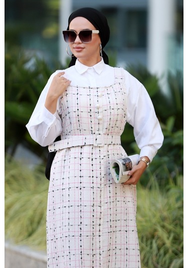 Bear Askılı Düğmeli Jile 582 - Beyaz