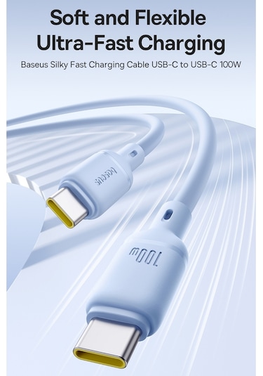 Baseus İpek Serisi 1m 100w Usb-c / Tip-c Tip-c Hızlı Şarj Kablosu Siyah