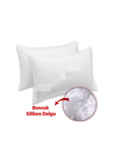 Otel Tipi Boncuk Silikonlu Yastık Akfil 63 Tel Dokuma 2 Adet