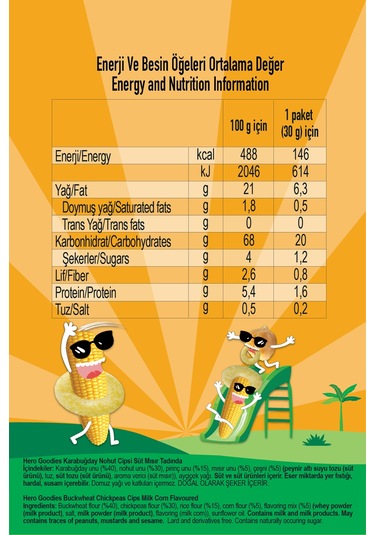 Hero Goodies Süt Mısırlı Sağlıklı Cips 30g X8