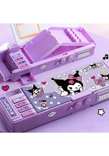 Agoodshop Çok Fonksiyonlu Şifreli Kalem Kutusu Mor Mor