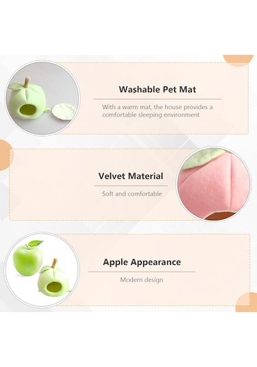 Leezsing Hamster Evi Küçük Evcil Hayvan Yatağı Mini Asılı Yataklar Hamster Sıcak Yatak Mini Ev Hollanda Domuzu Hamster Kirpi Sıçan