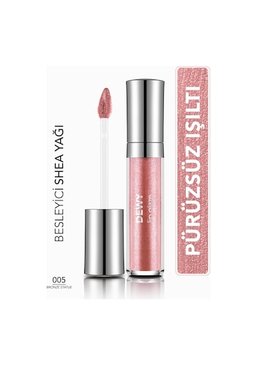 Flormar Besleyici Dudak Parlatıcısı - Dewy Lip Glaze - 005 Bronze Statue-8682536068093