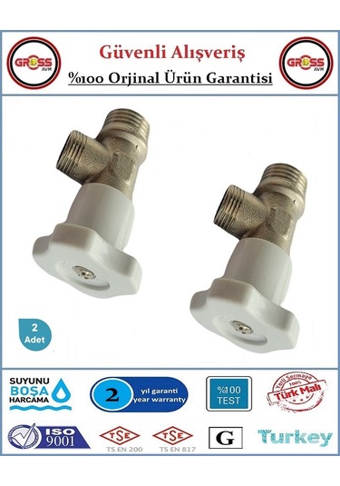 Taharet Musluğu - Ara Musluk - %100 Prinç - Çevirmeli - 2 Adet