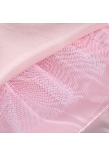 Kız Çocuk Pullu Payetli Abiye Elbise-Pembe