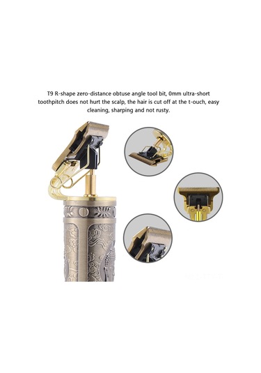 Dianziye Altın T9 Tıraş Makinesi, Titanyum Uç, 0mm Ultra-kısa, Usb Şarjlı, 3 Saat Çalışma Süresi, Profesyonel Ve Ev Kullanıma Uygun Altın