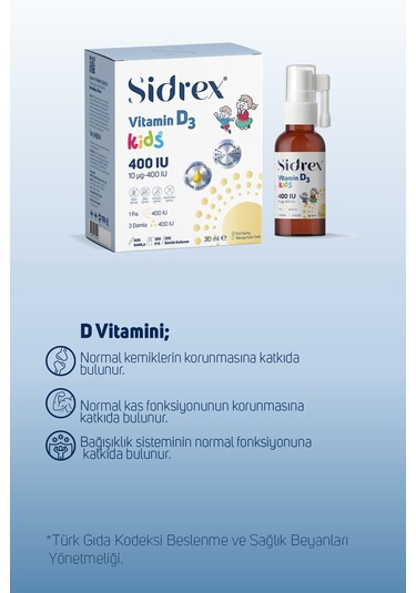 Vitamin D3 400 Iu Kids Çocuklar İçin Takviye Edici Gıda