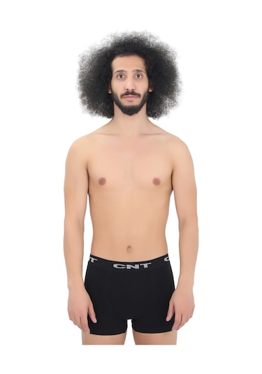 Erkek 3'lü Dikşsiz Mikro Fiber Boxer Seti Rahat Bel Lastiği Likralı Siyah