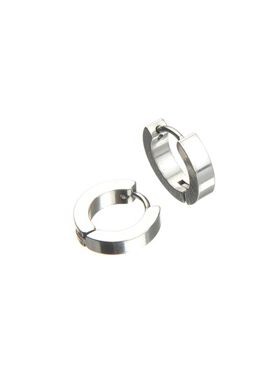 Düz Erkek Küpe Çelik Takı Aksesuar W P24 T5 Çelik