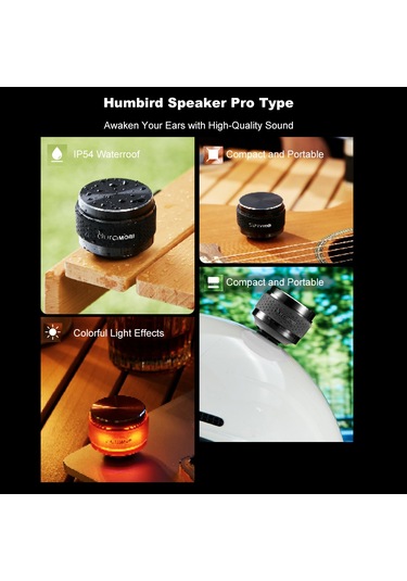 Lemestar Humbird Pro Kemik İletimli Hoparlör - Bluetooth, Rgb Işıklı, Derin Taban, Manyetik Taban, Taşınabilir Mini Ses Sistemi Beyaz, 1 Adet