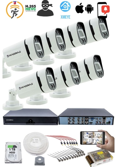 7'lı Kamera Seti - 5mp Sony Seculensli 1080p Kdj-7s-4w-p