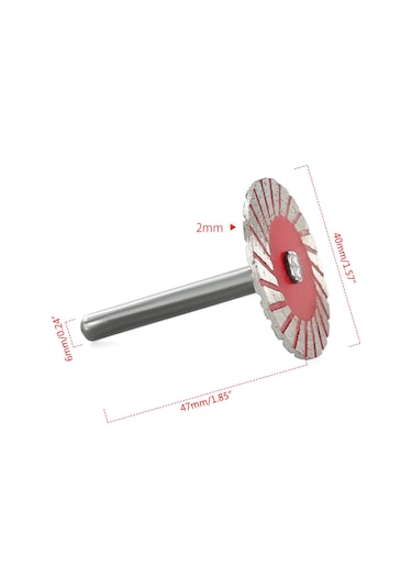 Lemestar 6mm Saplı Elmas Kesme Diski 40mm Dalgalı, Taş Ahşap Heykel Karekter Kesim İçin Elektrikli Fırça Ve Matkap Uyumlu, Gümüş 1 Adet