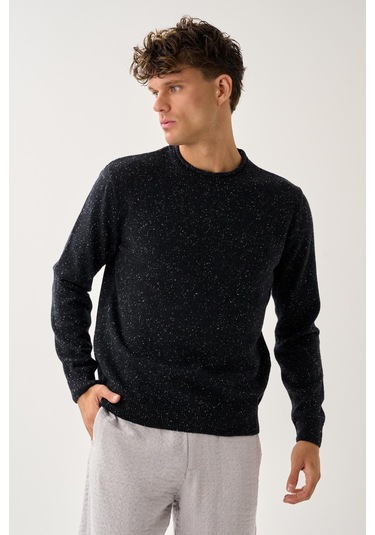 Erkek Melanj Triko Kazak Lacivert